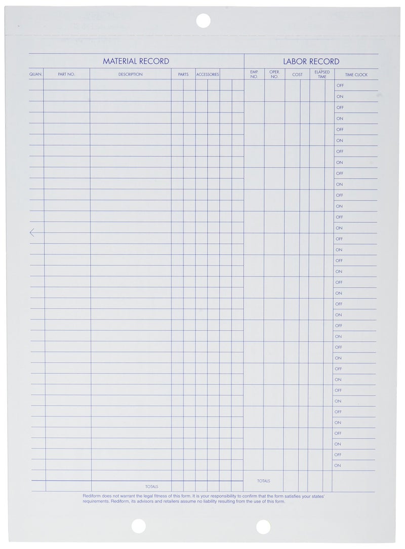 Rediform Auto Repair Polypack, Carbonless Triplicate Forms, 8.5" x 11.625", 50 Numbered Sheets (4P487) - Image 2